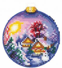 Набор для вышивания Сделай своими руками Н-27 «Новогодние шары. Зимний пейзаж»