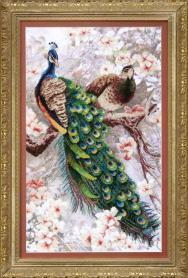 Набор для вышивания Crystal Art ВТ-519 «Два павлина в цветущей магнолии»
