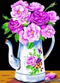 Канва с рисунком MARGOT MRC722-287 «Цветы в чайнке»
