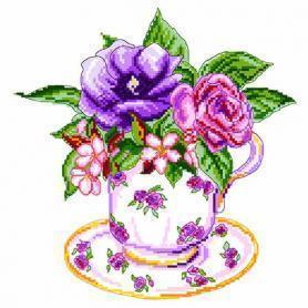 Канва с рисунком Матрёнин Посад 1906 «Роза в чашке»
