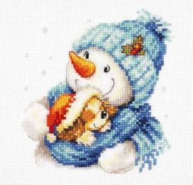 Набор для вышивания Алиса 0-204 «Снеговик и собачка»