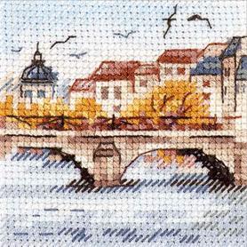Набор для вышивания Алиса 0-216 «Осень в городе. Чайки над мостом»