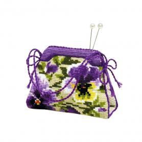 Набор для вышивания Риолис 1039 «Игольница-сумочка ‘Анютины глазки’»