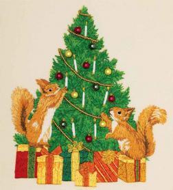 Набор для вышивания Панна JK-2271 «Бельчата украшают елку»