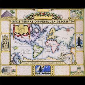 Набор для вышивания Janlynn 015-0237 «Семь Чудес на древней карте мира»