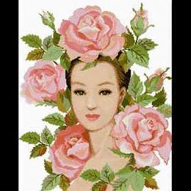 Набор для вышивания Pinn 23-F «Девушка в розах»