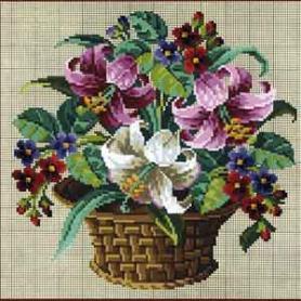 Схема для вышивания цв. А3 «Домашняя коллекция» ДК-012 «Корзина с цветами»