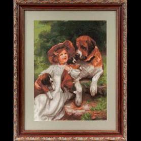 Набор для вышивания Панна ВХ-1328 «Девочка с собаками»