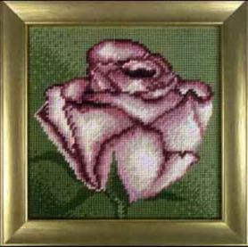 Набор для вышивания Rico Design 22280.54.80 «Розовая роза» с рамкой