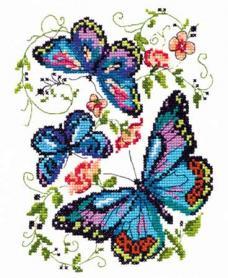 Набор для вышивания Чудесная Игла 42-03 «Синие бабочки»
