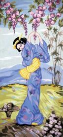 Канва с рисунком Collection D'Art 8053 «Танцующая гейша»