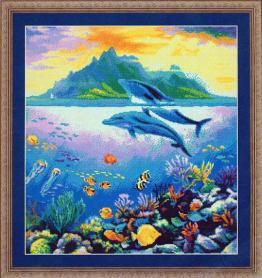 Набор для вышивания Kustom Krafts 98517 «Рай дельфинов»