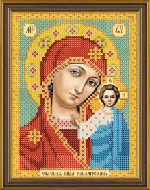 Ткань с рисунком для вышивки бисером Нова Слобода БИС 5024 «Казанская Богородица»