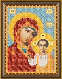 Ткань с рисунком для вышивки бисером Нова Слобода БИС 5062 «Божия Матерь Казанская»