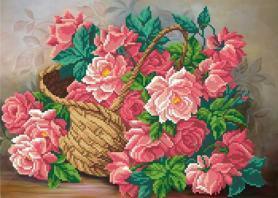 Ткань для вышивания бисером М.П.Студия Г-086 «Розовые розы»