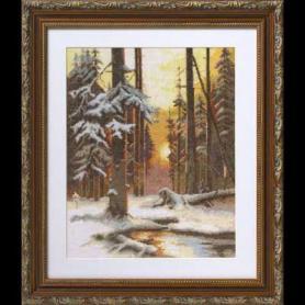 Набор для вышивания Панна ВХ-1076 «Закат в снежном лесу»