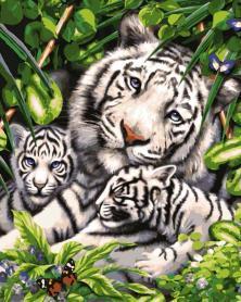 Канва с рисунком Grafitec 11.881 «Белый тигр и детеныши»