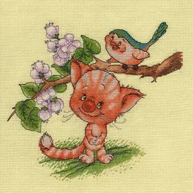 Набор для вышивания Кларт 8-194 «Кот и птица»