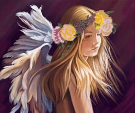 Ткань с рисунком для вышивки бисером Нова Слобода БИС 3162 «Влюблённый ангел»