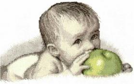 Набор для вышивания Овен 511 «Малыш с яблоком»
