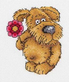 Набор для вышивания Кларт 8-224  «Пёсик с цветочком»