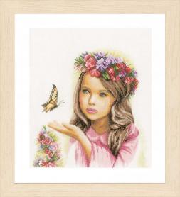 Набор для вышивания Lanarte PN-0164072 «Ангел с бабочками»