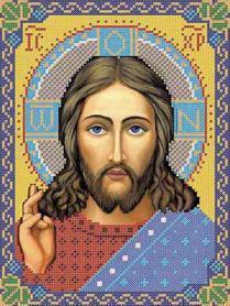 Ткань с рисунком для вышивки бисером Нова Слобода БИС9001 «Христос Спаситель»