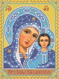 Ткань с рисунком для вышивки бисером Нова Слобода БИС9002 «Богородица Казанская»