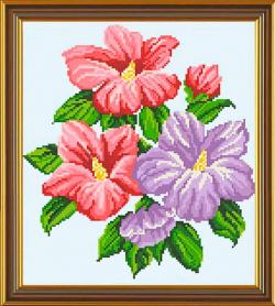 Ткань с рисунком для вышивки бисером Нова Слобода БИС 3031 «Флоксия»