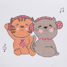 Набор для вышивания Hobby&Pro Kids 296 «Котики — меломаны»